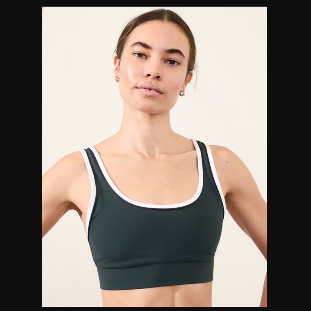 Athleta Breathe Longline Piping Sports Bra A-C NWT - Picture 2 of 4